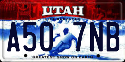 UT license plate A507NB