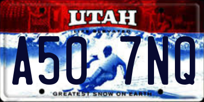 UT license plate A507NQ