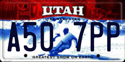 UT license plate A507PP