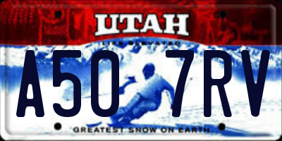 UT license plate A507RV