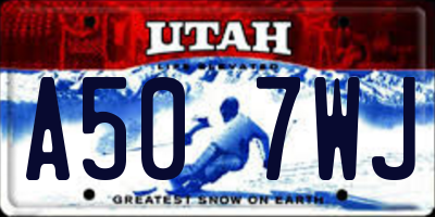 UT license plate A507WJ