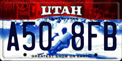 UT license plate A508FB