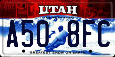 UT license plate A508FC