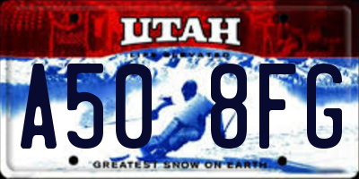 UT license plate A508FG