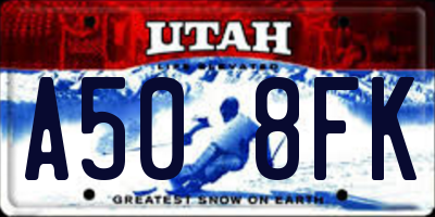 UT license plate A508FK