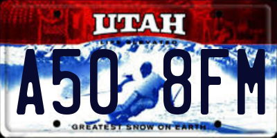 UT license plate A508FM