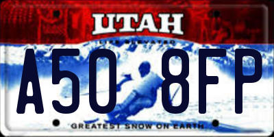 UT license plate A508FP