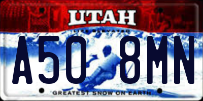 UT license plate A508MN