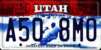 UT license plate A508MO