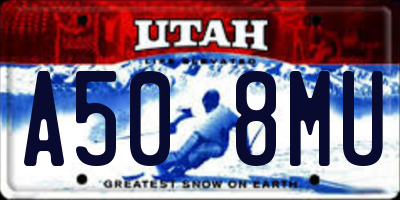UT license plate A508MU