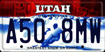 UT license plate A508MW