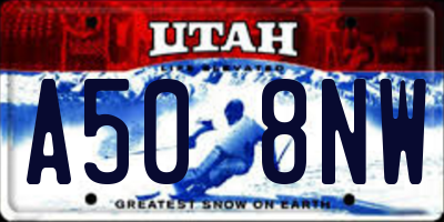 UT license plate A508NW