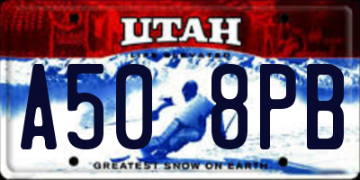 UT license plate A508PB