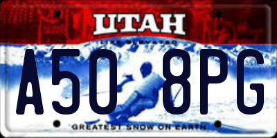 UT license plate A508PG