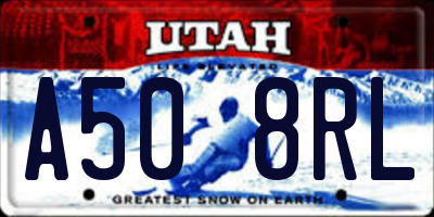 UT license plate A508RL