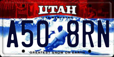 UT license plate A508RN