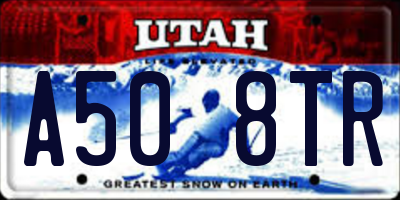 UT license plate A508TR