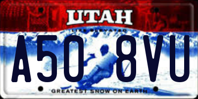 UT license plate A508VU