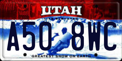 UT license plate A508WC