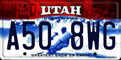 UT license plate A508WG