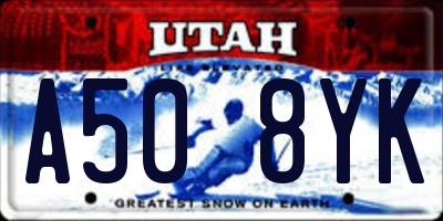 UT license plate A508YK
