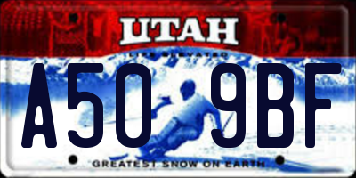 UT license plate A509BF