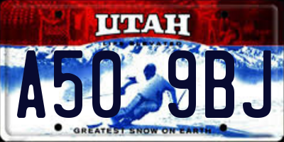 UT license plate A509BJ