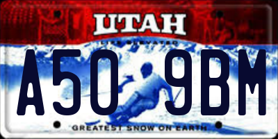 UT license plate A509BM