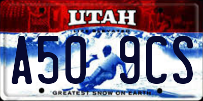 UT license plate A509CS