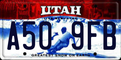 UT license plate A509FB