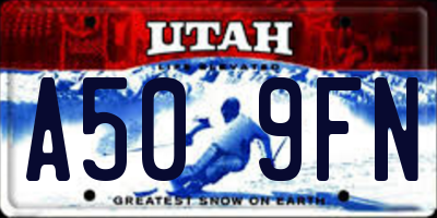 UT license plate A509FN