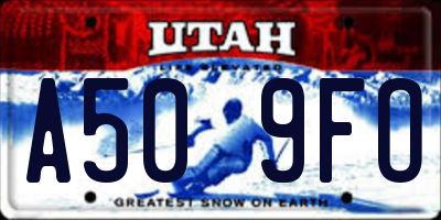 UT license plate A509FO