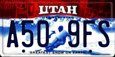 UT license plate A509FS