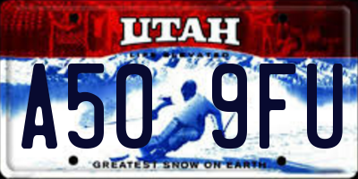 UT license plate A509FU