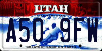 UT license plate A509FW