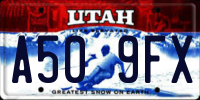 UT license plate A509FX