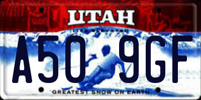 UT license plate A509GF