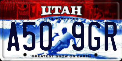 UT license plate A509GR