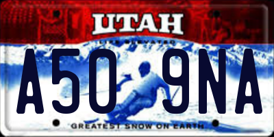 UT license plate A509NA
