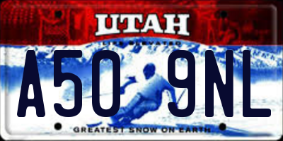 UT license plate A509NL