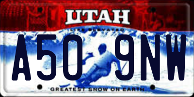 UT license plate A509NW