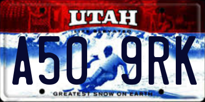 UT license plate A509RK