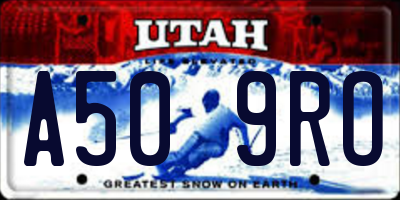 UT license plate A509RO