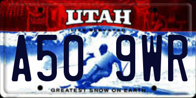 UT license plate A509WR