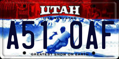 UT license plate A510AF