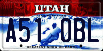 UT license plate A510BL