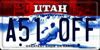 UT license plate A510FF