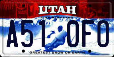 UT license plate A510FO