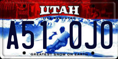 UT license plate A510JO