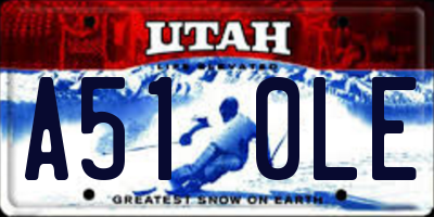 UT license plate A510LE